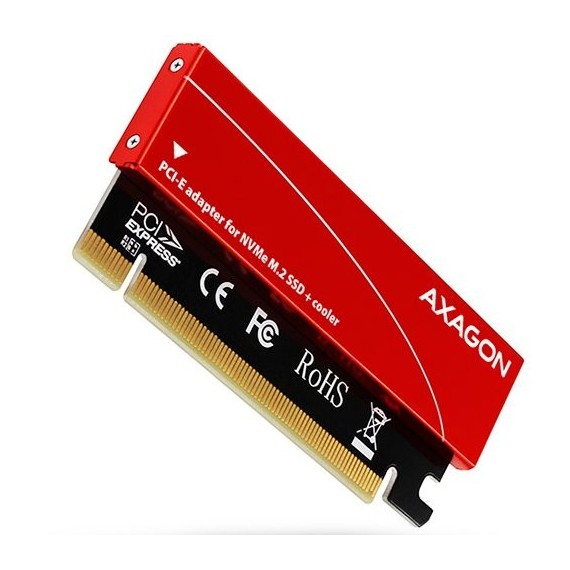 AXAGON PCEM2-S PCI-E 3.0 16x - M.2 SSD NVMe, up to 80mm SSD, low profile, cooler