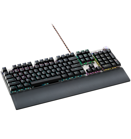 Wired Gaming Keyboard,Black 104 mechanical switches,60 million times key life, 22 types of lights,Removable magnetic wrist rest,