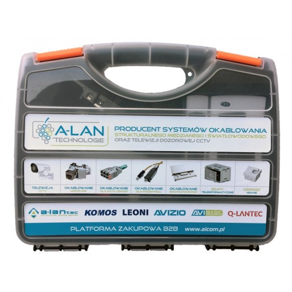 Alantec Set of installation tools in a case (tester, LSA knife, crimper, stripper, RJ45 plugs)
