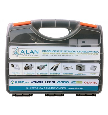 Alantec Set of installation tools in a case (tester, LSA knife, crimper, stripper, RJ45 plugs)
