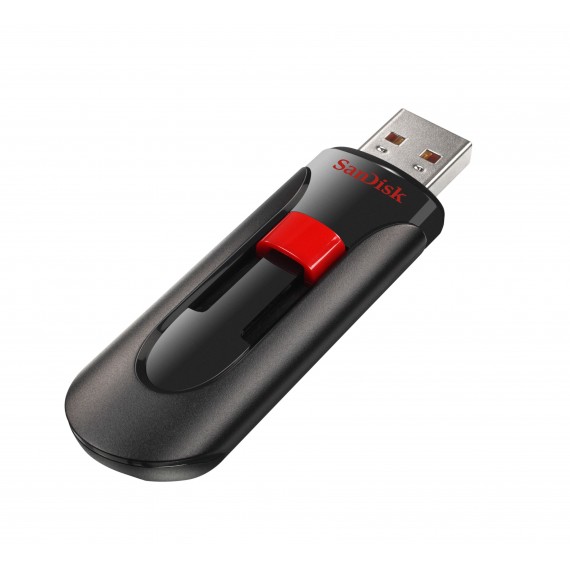 Sandisk Cruzer Glide USB atmintukas 128 GB USB A tipo 2.0 Juoda, Raudona