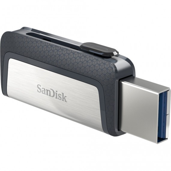 Sandisk Ultra Dual Drive USB Type-C USB atmintukas 64 GB USB Type-A / USB Type-C 3.2 Gen 1 (3.1 Gen 1) Juoda, Sidabras