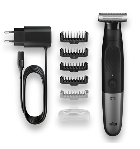 Braun Beard trimmer XT5100 Operating time (max) 50 min, Built-in rechargeable battery, Black/Silver, Cordless or corded