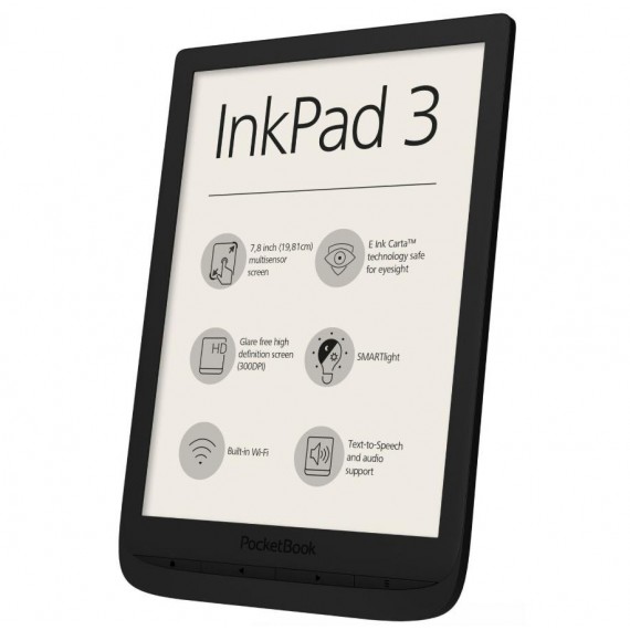 E-Reader|POCKETBOOK|InkPad 3|7.8 |1872x1404|Memory 8192 MB|1xAudio-Out|1xMicro-USB|Micro SD|Wireless LAN 802.11b/g/n|Black|PB740