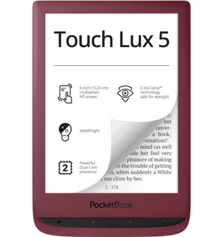 E-Reader|POCKETBOOK|Touch Lux 5|6 |1024x758|1xMicro-USB|Micro SD|Wireless LAN|Red|PB628-R-WW
