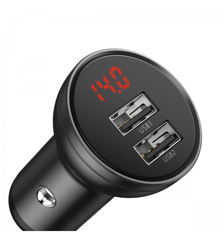 Car charger Baseus with 24W display + USB cable 3in1 Baseus Three Primary Colors 1.2m