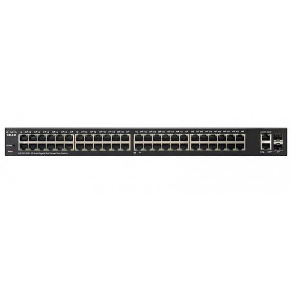 Cisco Small Business SG220-50P Valdomas L2 Gigabit Ethernet (10/100/1000) Maitinimas per Eternetą (PoE) Juoda