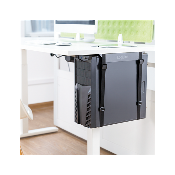 LogiLink EO0009 Adjustable Under-Desk CPU Mount, strap