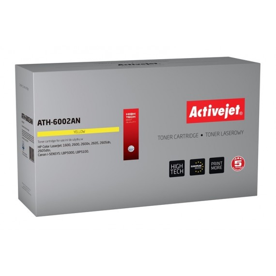 Activejet ATH-6002AN (vietoj HP 124A Q6002A, Canon CRG-707Y  Premium  2000 puslapiu  geltonos spalvos)