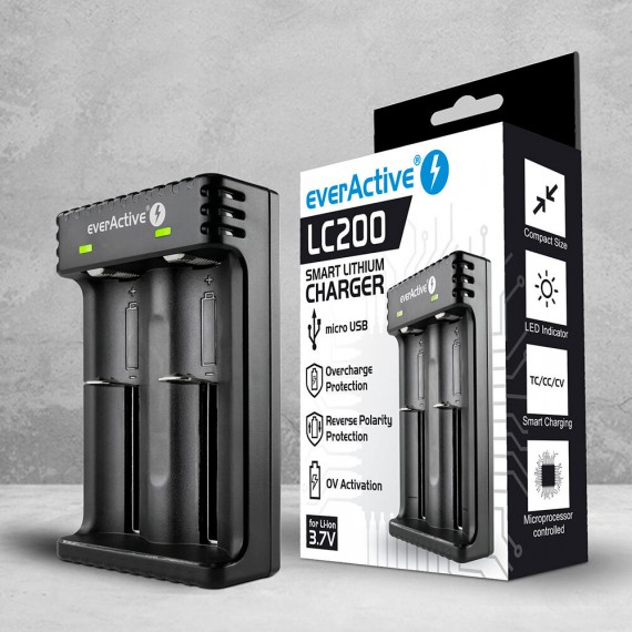 Charger for Cylindrical li-ion Batteries everActive LC-200