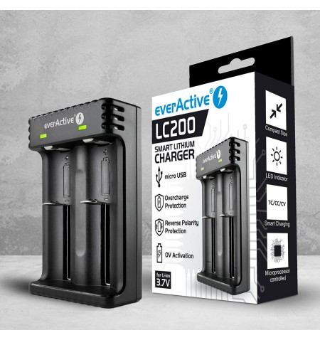 Charger for Cylindrical li-ion Batteries everActive LC-200