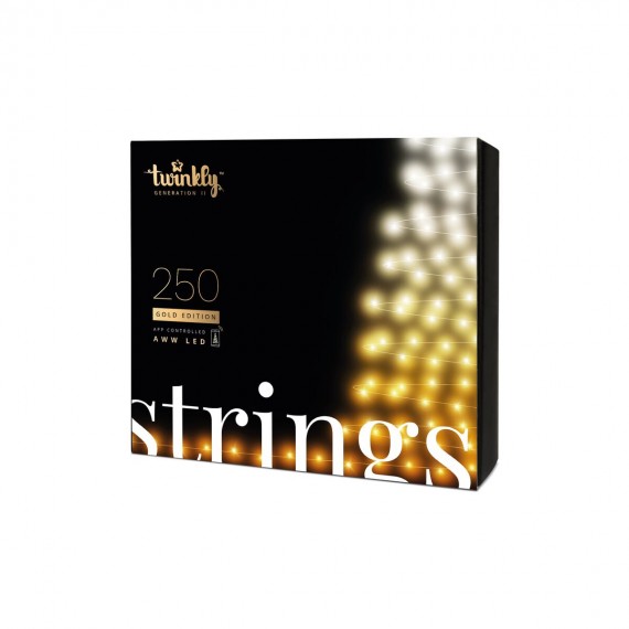 TWINKLY Strings 250 Gold Edition (TWS250GOP-BEU) Išmaniosios Kalėdu eglutės lemputės 250 LED AWW 20 m