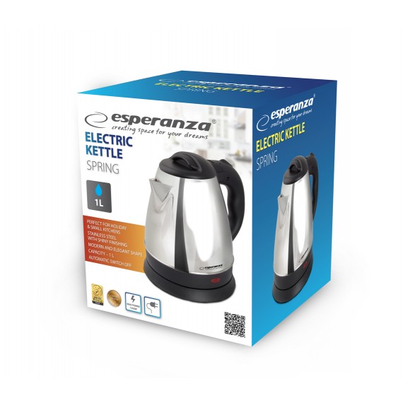 Esperanza EKK016S Electric kettle 1 L 1350 W Silver