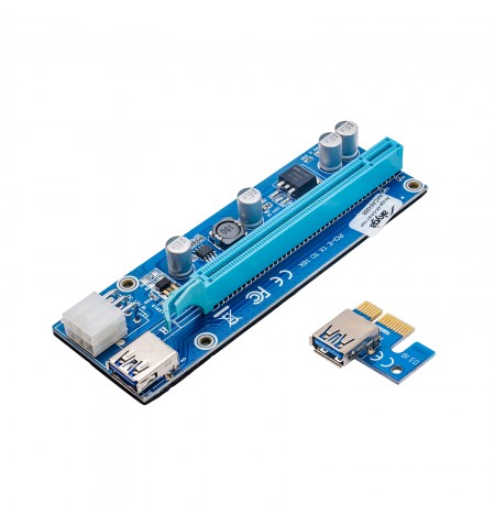 Akyga Riser PCI-E 1x - 16x AK-CA-64 USB 3.0, 6-pin, SATA, 009s Universal Graphic card holder