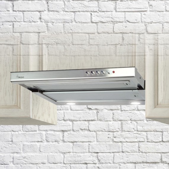 Akpo WK-7 Light 60 cooker hood Semi built-in (pull out) Stainless steel