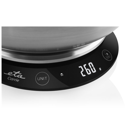 ETA Kitchen scales Carrie ETA777790000 Maximum weight (capacity) 5 kg, Graduation 1 g, Display type LCD, Black