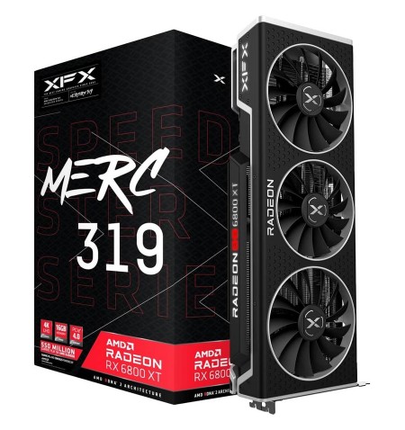 XFX Video Card AMD Radeon RX-6800XT MERC 319 CORE, 16GB 256bit GDDR6, 2250/16000, PCI-E 4, 3x DP, HDMI, Triple Fan, 3 slot