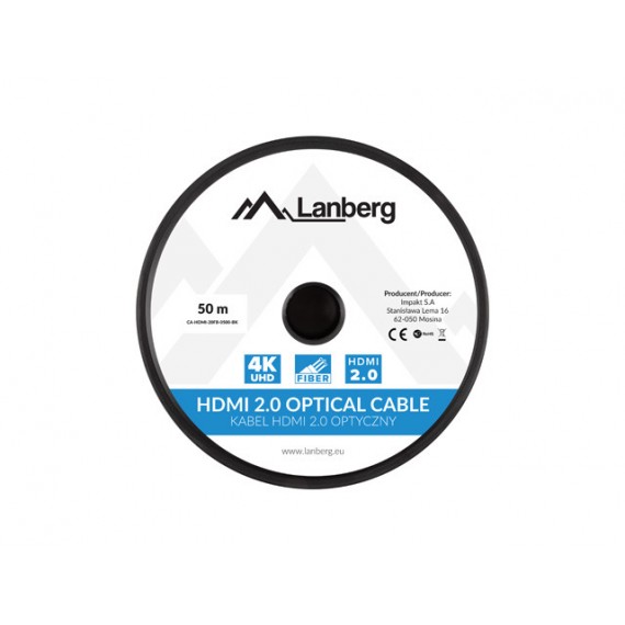 Lanberg CA-HDMI-20FB-0500-BK optical cable HDMI M/M 50m v2.0 4K AOC