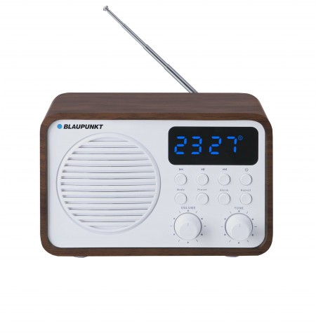 Nešiojamas radijo imtuvas su  Bluetooth  ir USB BLAUPUNKT PP7BT, spalva: ruda medžio/balta