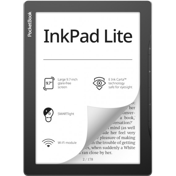 Pocketbook InkPad Lite elektroniniu knygu skaityklė Lietimui jautrus ekranas 8 GB „Wi-Fi“ Juoda, Pilka