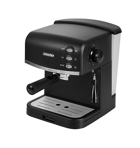 Mesko Espresso coffee machine  MS 4409  Pump pressure 15 bar, Built-in milk frother, Semi Automatic, 850 W, Black