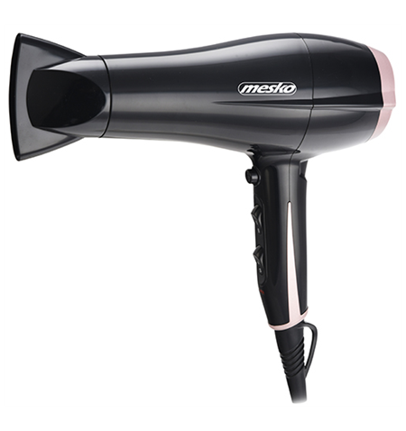 Mesko Hair Dryer MS 2249 2000 W, Number of temperature settings 3, Black/Pink