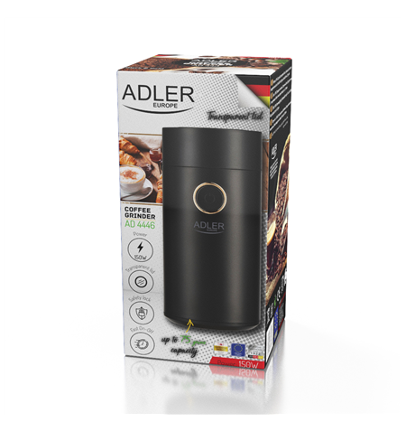 Adler Coffee Mill AD 4446bg 150 W, Coffee beans capacity 75 g, Black