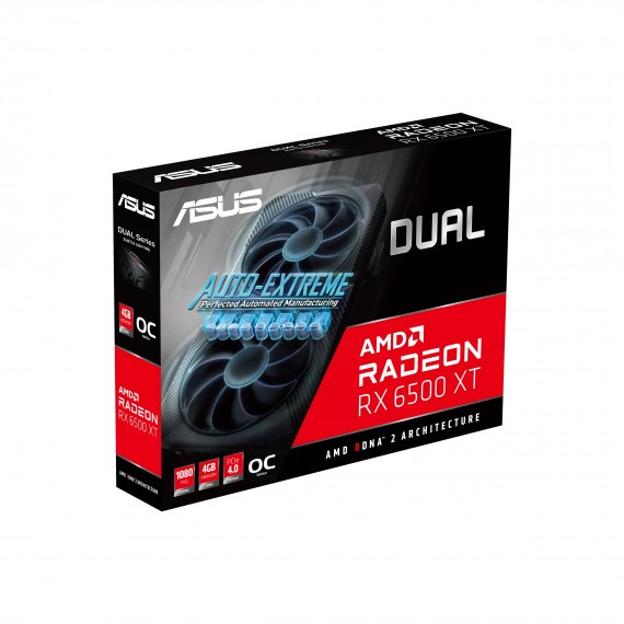 ASUS DUAL AMD Radeon RX 6500 XT OC Vaizdo plokštė 4GB GDDR6 PCI Express 4.0 (90YV0HA1-M0NA00)