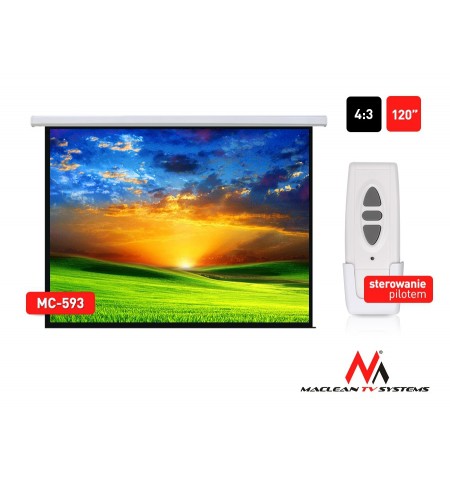 120  Remote Control Electric Projection Screen 4: 3 240x180 Maclean MC-593