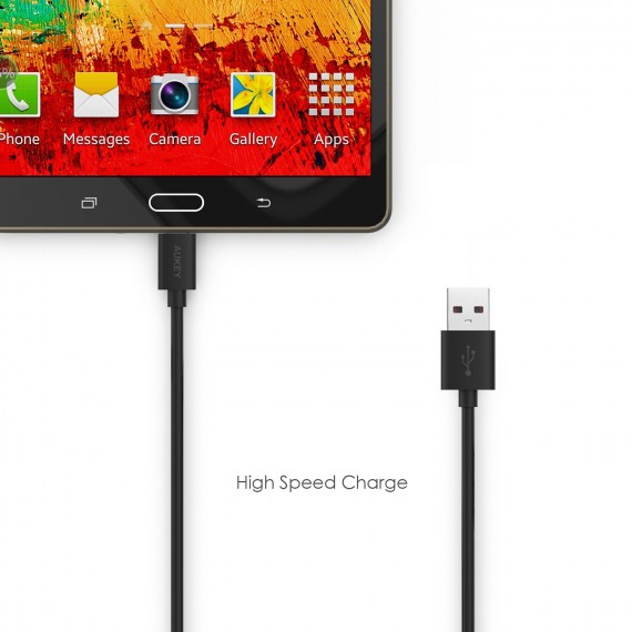 AUKEY CB-D10 Black cable Quick Charge micro USB-USB | 3x1.2m | 5A | 480 Mbps (3 pcs)