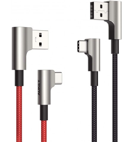 AUKEY CB-CMD33 Nylon cables USB - USB C | 2m | 90° | 3A | 60W PD | 20V (2 pcs.)