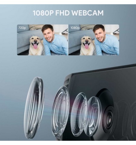 AUKEY PC-LM7 internetinė kamera 2 MP 1920 x 1080 pikseliai USB Juoda