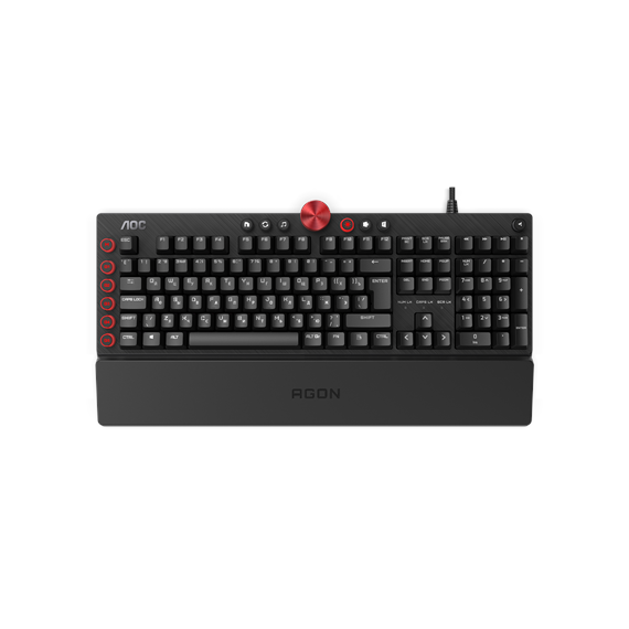 AOC Gaming Keyboard AGON AGK700 RGB LED light, QWERTY, Black, Wired, USB, CHERRY MX RED
