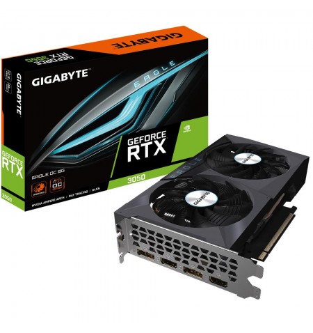 Graphics Card|GIGABYTE|NVIDIA GeForce RTX 3050|8 GB|128 bit|PCIE 4.0 16x|GDDR6|Memory 14000 MHz|GPU 1792 MHz|2xHDMI|2xDisplayPor