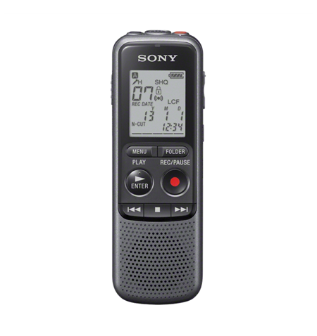Sony ICD-PX240 Black, Grey, MP3 playback, LCD Display, MAX. RECORDING TIME MP3 8KBPS (MONAURAL)1043 Hrs 0 MinMAX. RECORDING TIME