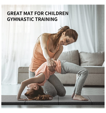 PROIRON Gymnastics Mat Folding Exercise Mat Black, PU Leather / High density foam, 183 x 61 x 4.1 cm Packed: 61 x 45.7 cm