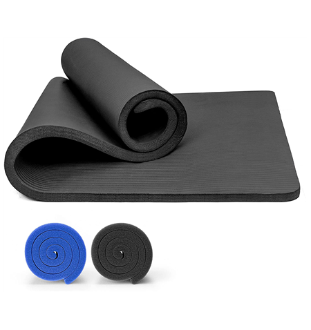 PROIRON Exercise Mat Black, Rubber Foam, 180 x 61 x 1.5 cm Rolled up diameter: 15-20 cm
