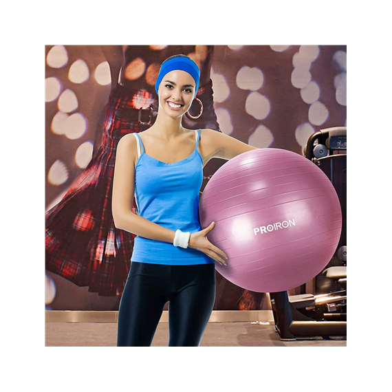 PROIRON Exercise Yoga Ball Balance Ball, Diameter: 65 cm, Thickness: 2 mm, Red, PVC