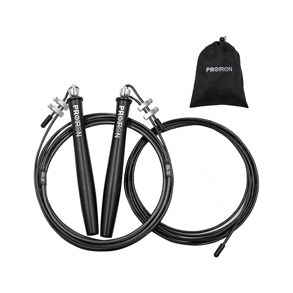 PROIRON Speed Skipping Rope Black, Steel wire/Aluminium, 300 cm