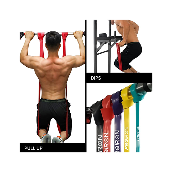 PROIRON Assisted Pull up Band Exercise Band, 208 x 4.5 x 0.45 cm, Resistance Level: Strong (31-54 kg), Red, 100% Natural Latex