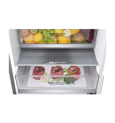 LG Refrigerator GBB72SAUGN Energy efficiency class D, Free standing, Combi, Height 203 cm, Fridge net capacity 233 L, Freezer ne