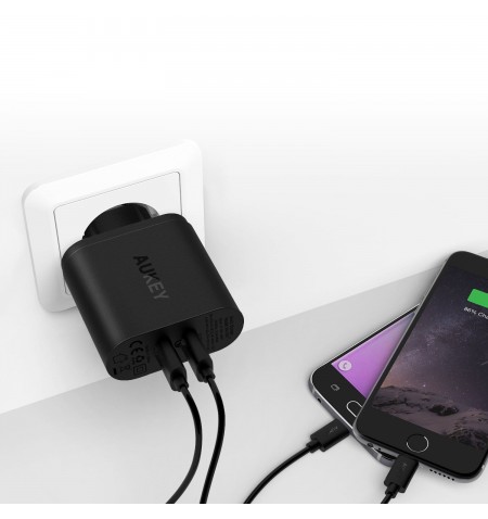AUKEY PA-T16 mobile device charger Indoor Black 2xUSB Quick Charge 3.0 6A 36W