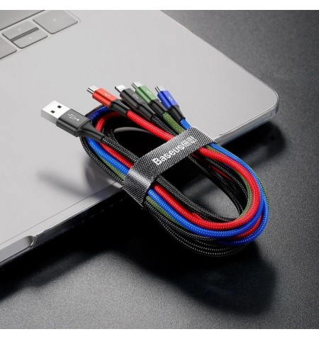 Cable USB Baseus Fast 4in1 2xUSB-C / Lightning / Micro 3.5A 1.2m (black)