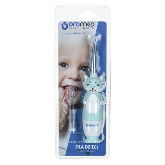 Garsinis dantų šepetėlis vaikams ORO-KIDS BLUE