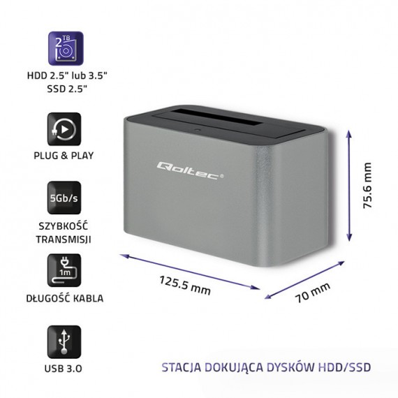 QOLTEC 50315 HDD/SSD doko stotis