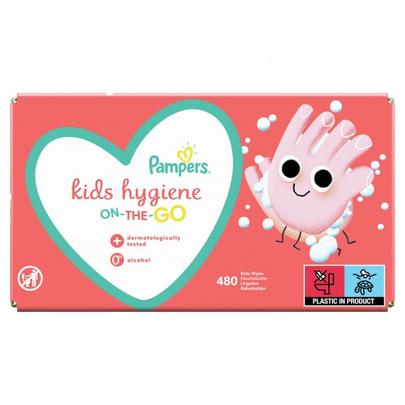 Pampers Kids Hygiene on-the-go  kūdikiu drėgnos servetėlės 12x40 vnt.