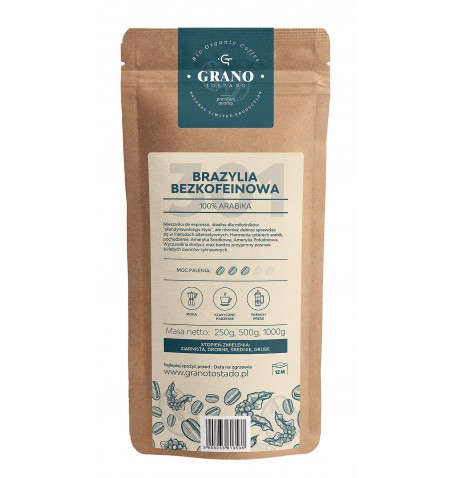 Grano Tostado BRAZIL DECAF COFFEE Kava, vidutinio malimo 250 g