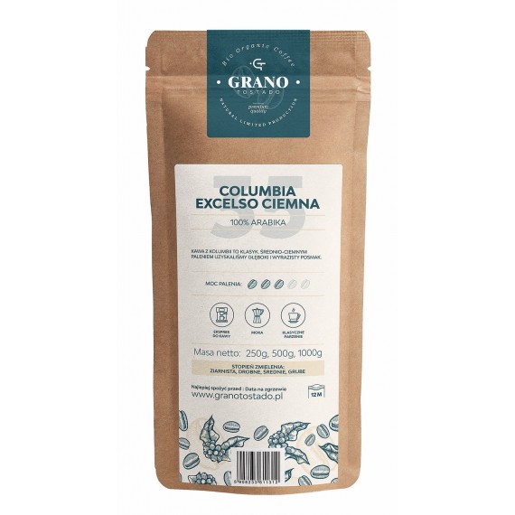Kavos pupelės Grano Tostado COLUMBIA EXELSO DARK 250 g