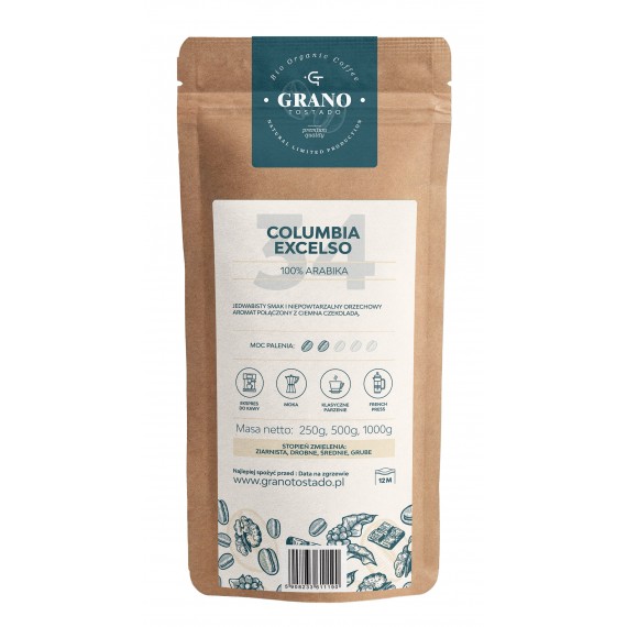 Grano Tostado Columbia Exelso Kavos pupelės  500 g