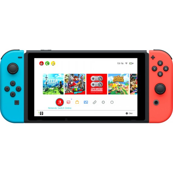 Nintendo Switch V2 2019 nešiojamoji žaidimu konsolė 15,8 cm (6.2 ) 32 GB Lietimui jautrus ekranas „Wi-Fi“ Juoda, Mėlyna,